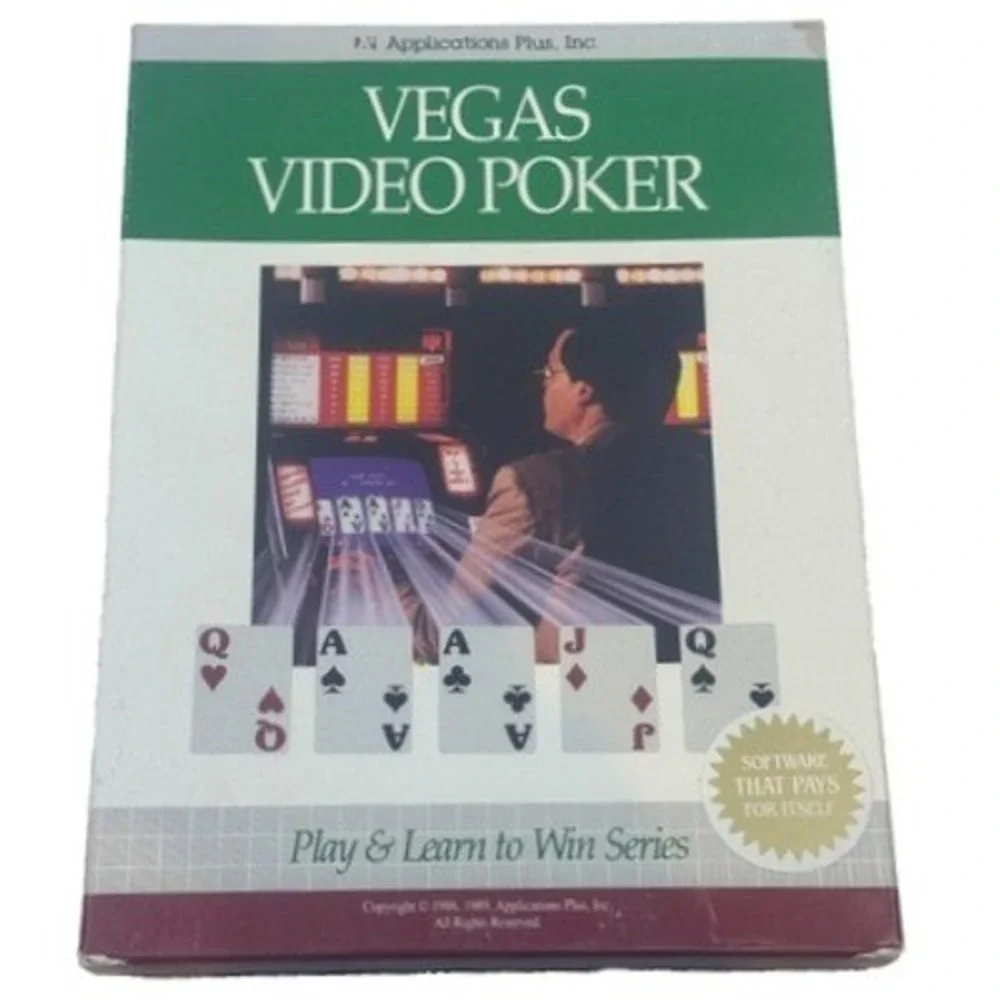 Vegas Video Poker DOS Game IBM PC 5.25 Disk CIB‎ 1989 Applications Plus